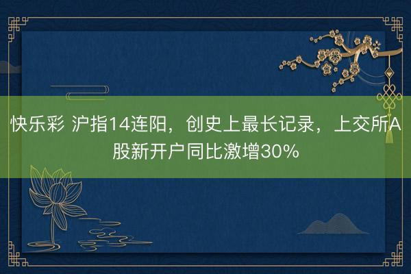 快乐彩 沪指14连阳，创史上最长记录，上交所A股新开户同比激增30%