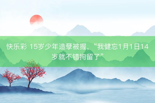 快乐彩 15岁少年造孽被握，“我健忘1月1日14岁就不错拘留了”