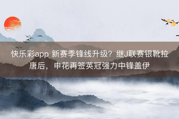 快乐彩app 新赛季锋线升级？继J联赛银靴拉唐后，申花再签英冠强力中锋盖伊