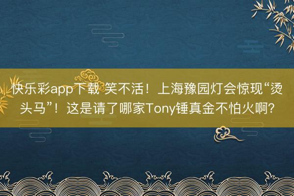 快乐彩app下载 笑不活！上海豫园灯会惊现“烫头马”！这是请了哪家Tony锤真金不怕火啊？