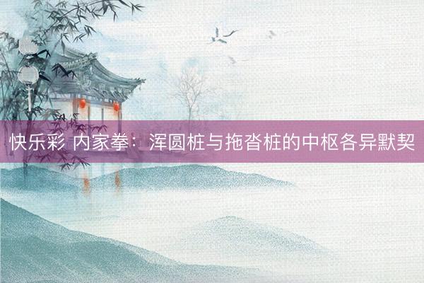 快乐彩 内家拳：浑圆桩与拖沓桩的中枢各异默契