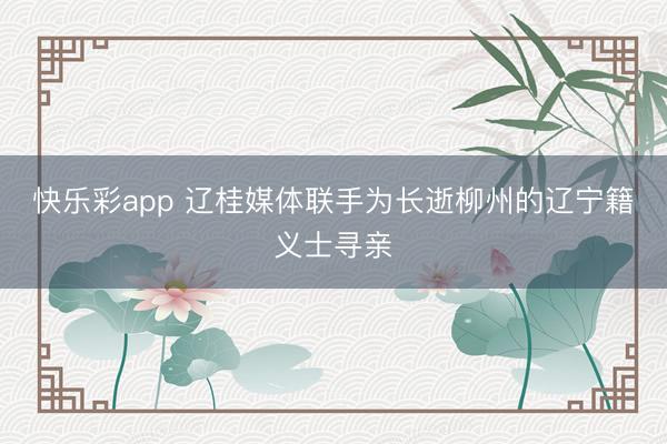 快乐彩app 辽桂媒体联手为长逝柳州的辽宁籍义士寻亲