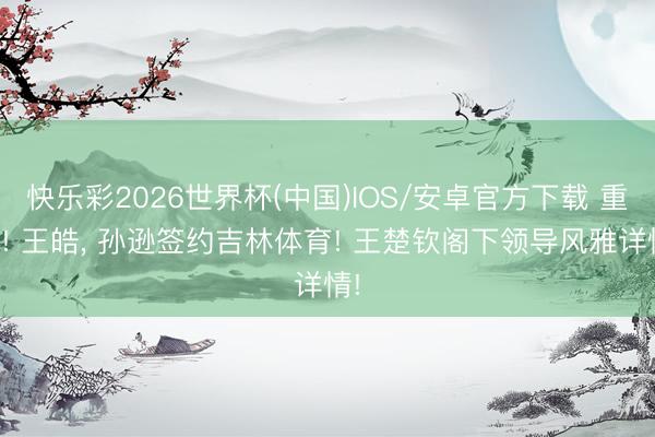 快乐彩2026世界杯(中国)IOS/安卓官方下载 重磅! 王皓， 孙逊签约吉林体育! 王楚钦阁下领导风雅详情!