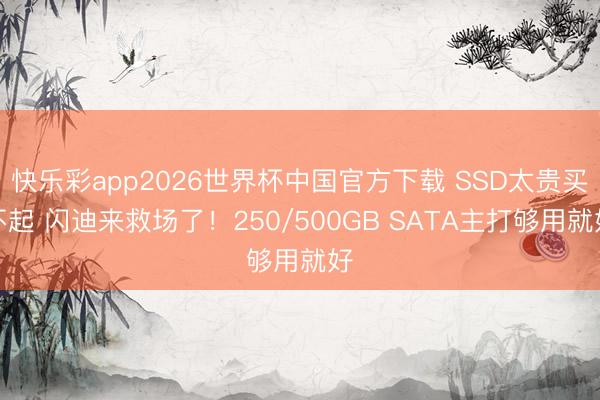 快乐彩app2026世界杯中国官方下载 SSD太贵买不起 闪迪来救场了！250/500GB SATA主打够用就好